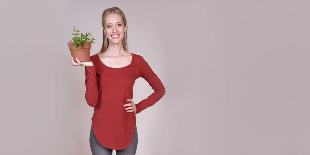 naturally plant-dyed organic cotton tunic dyed with madder root 