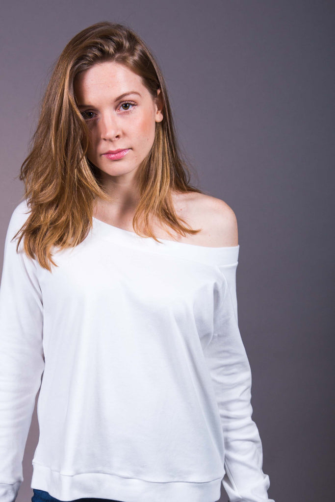 women's long sleeve shirt made from GOTS certified organic cotton, undyed dye free and chemical free