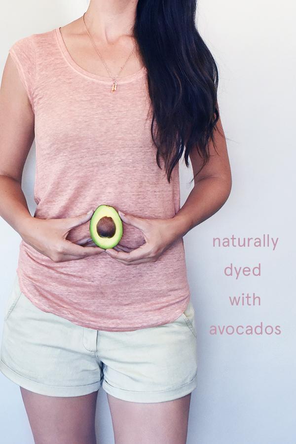 plant dyed organic linen women's clothing tee shirt top, naturally plant dyed with avocado skins and pits seeds