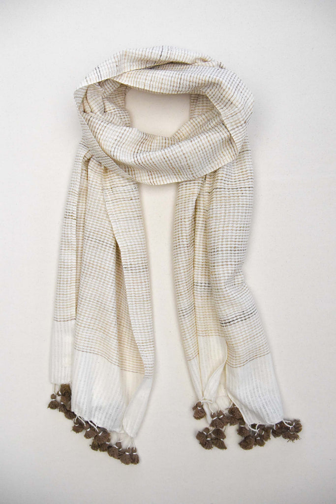 ethically made organic cotton scarf dyed with plants